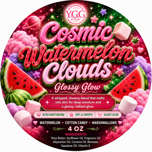 YGG Cosmic Watermelon Clouds Glossy Glow | 4 oz Body Balm | Hydrating