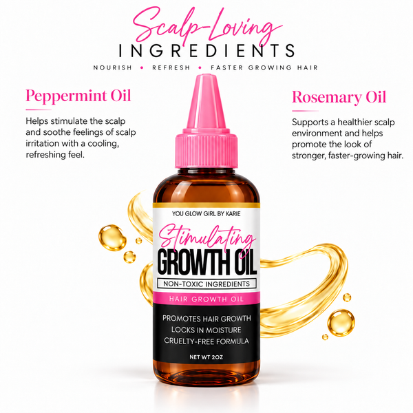 You Glow Girl Stimulating Hair Growth Oil | Stimulating Scalp Oil | 2oz | Natural | Fragrance Free